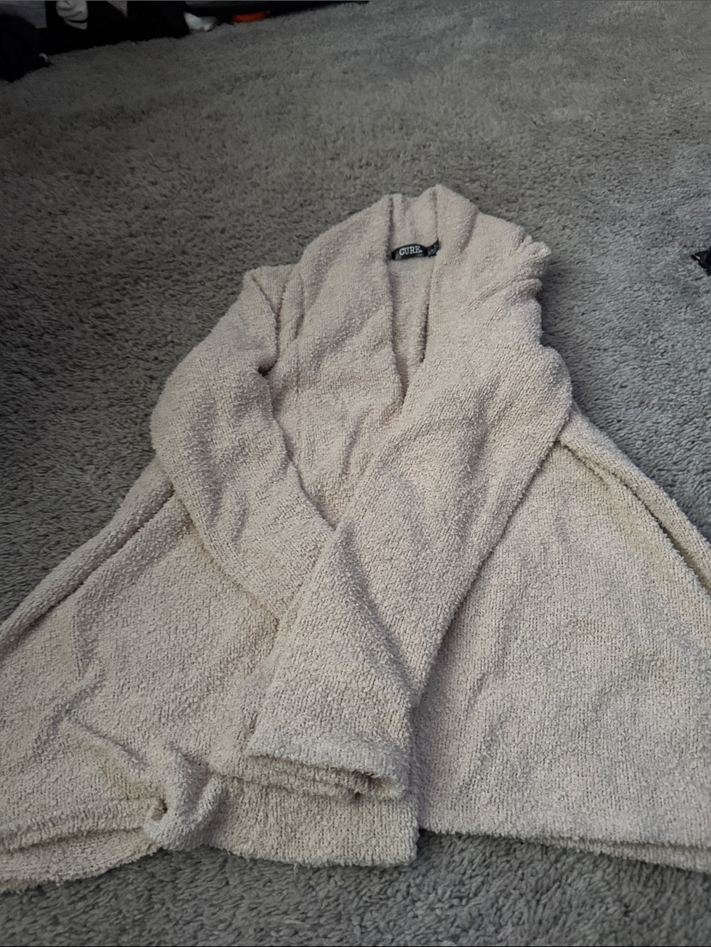 Open-Front Teddy Jacket in Cream by COTTON ON